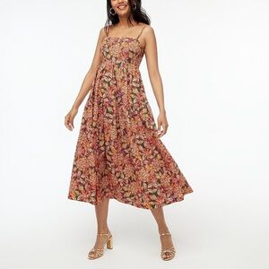 J Crew floral tie back cotton maxi dress size 14